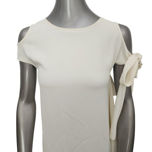 Helmut Lang NWT Ivory Shoulder Tie Midi Dress Solid Drape Extra Small XS - Picture 6 of 11